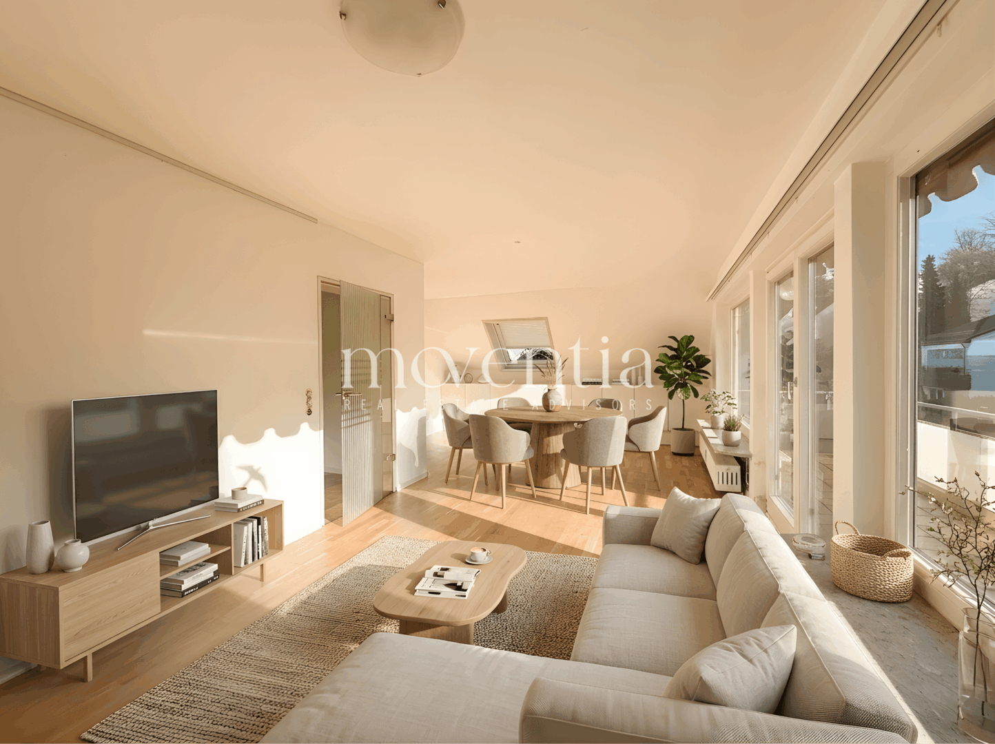 Wohnzimmer digital eingerichtet