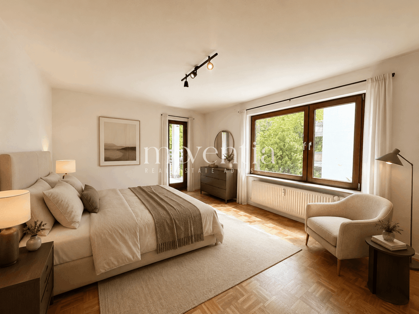 Schlafzimmer – digital möbliert
