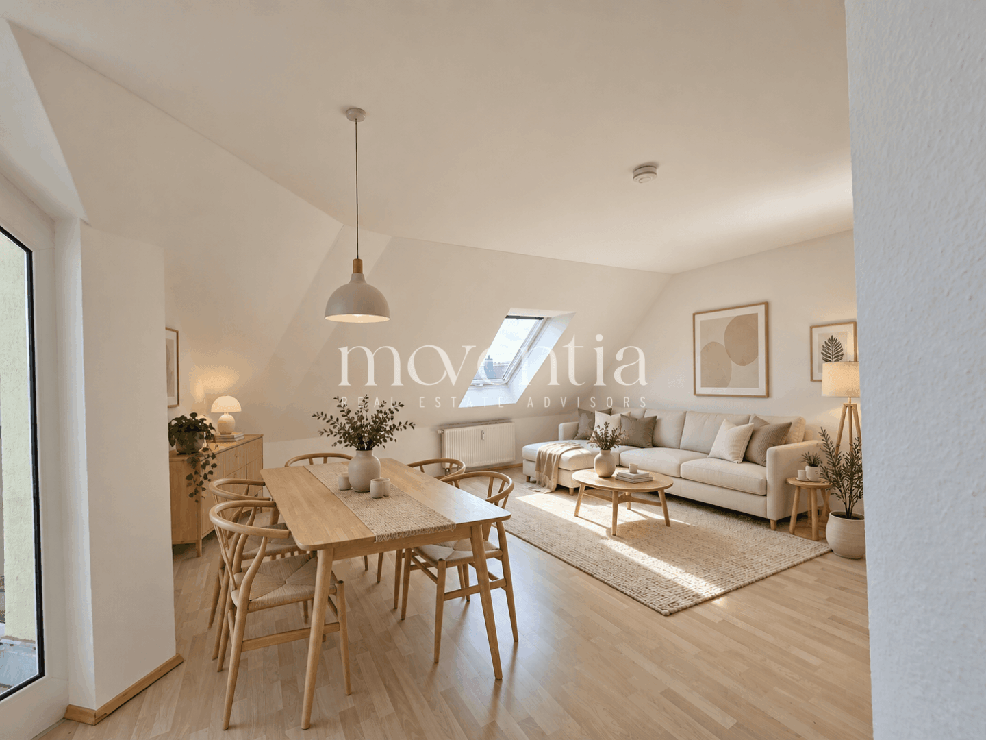Wohnzimmer möbliert